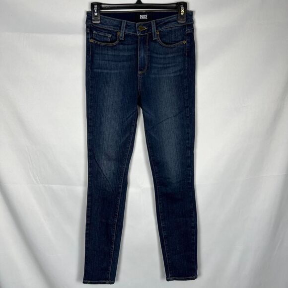 PAIGE Premium Denim Dark Wash Ankle Skinny Jeans (Size 26) - Picture 1 of 8